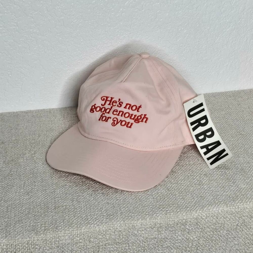 Urban Outfitters Pink He’s Not Good Enough For You Embroidered Dad Hat NWT